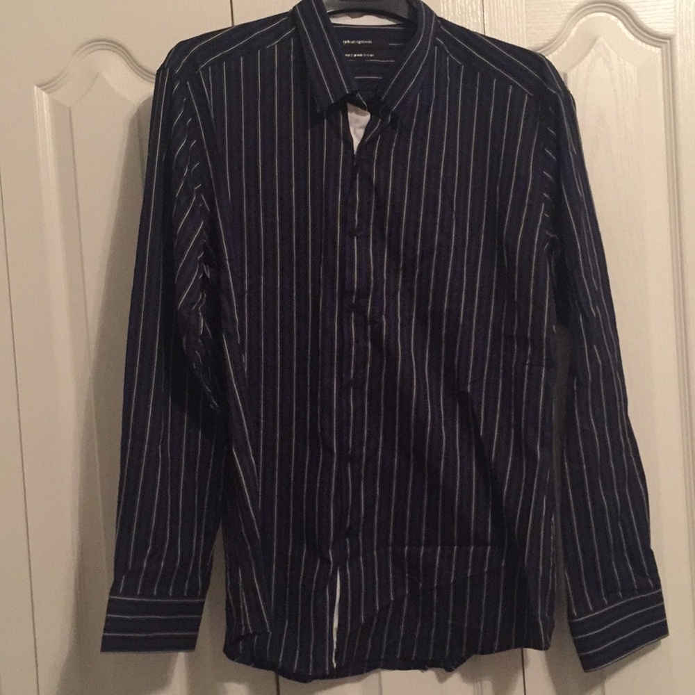 NWT Men’s button down. Navy black white 17-17 1/2